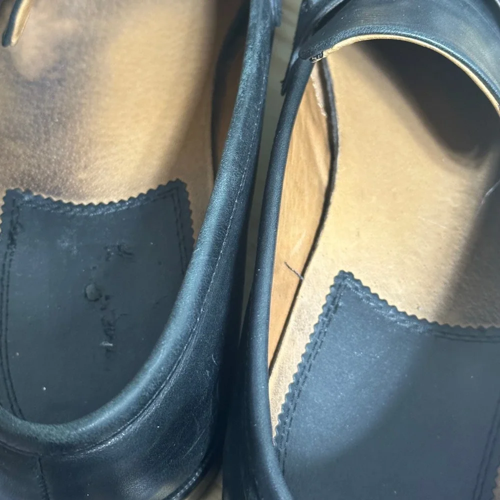 Blake McKay Mens‎ Black Leather Bit Loafers Size 11.5 M6 Apron Toe Dress Shoes